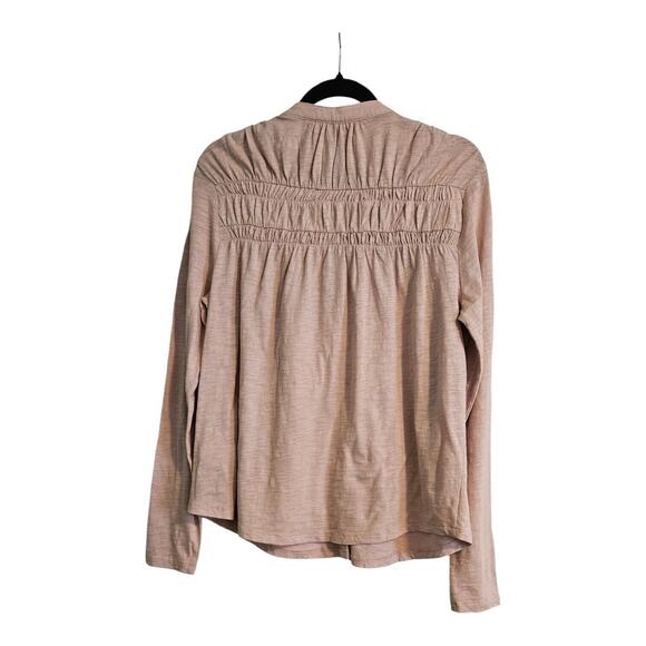 Boden Womens Size 8 Top Ruched Yoke Detail Pink Long Sleeve Button Down - Picture 2 of 7